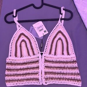 Bardot Crochet Crop Top